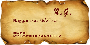 Magyarics Géza névjegykártya