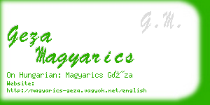 geza magyarics business card